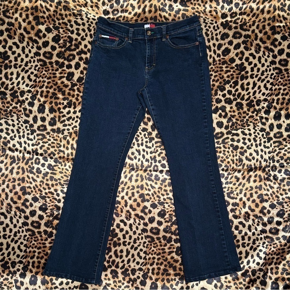 Y2K Tommy Jeans Dark Wash Flared Jeans - Picture 2 of 7